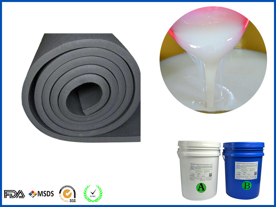 Low density silicone foam liquid material