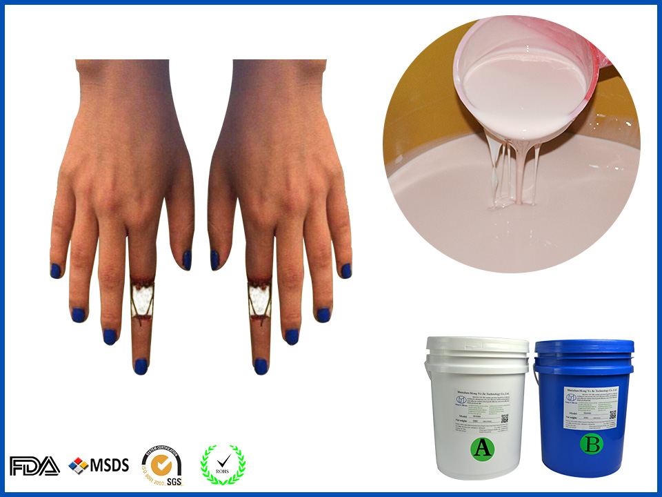 Prosthetic silicone rubber skin safe
