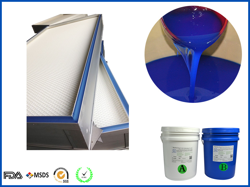 Blue potting silicone gel for HEPA sealing